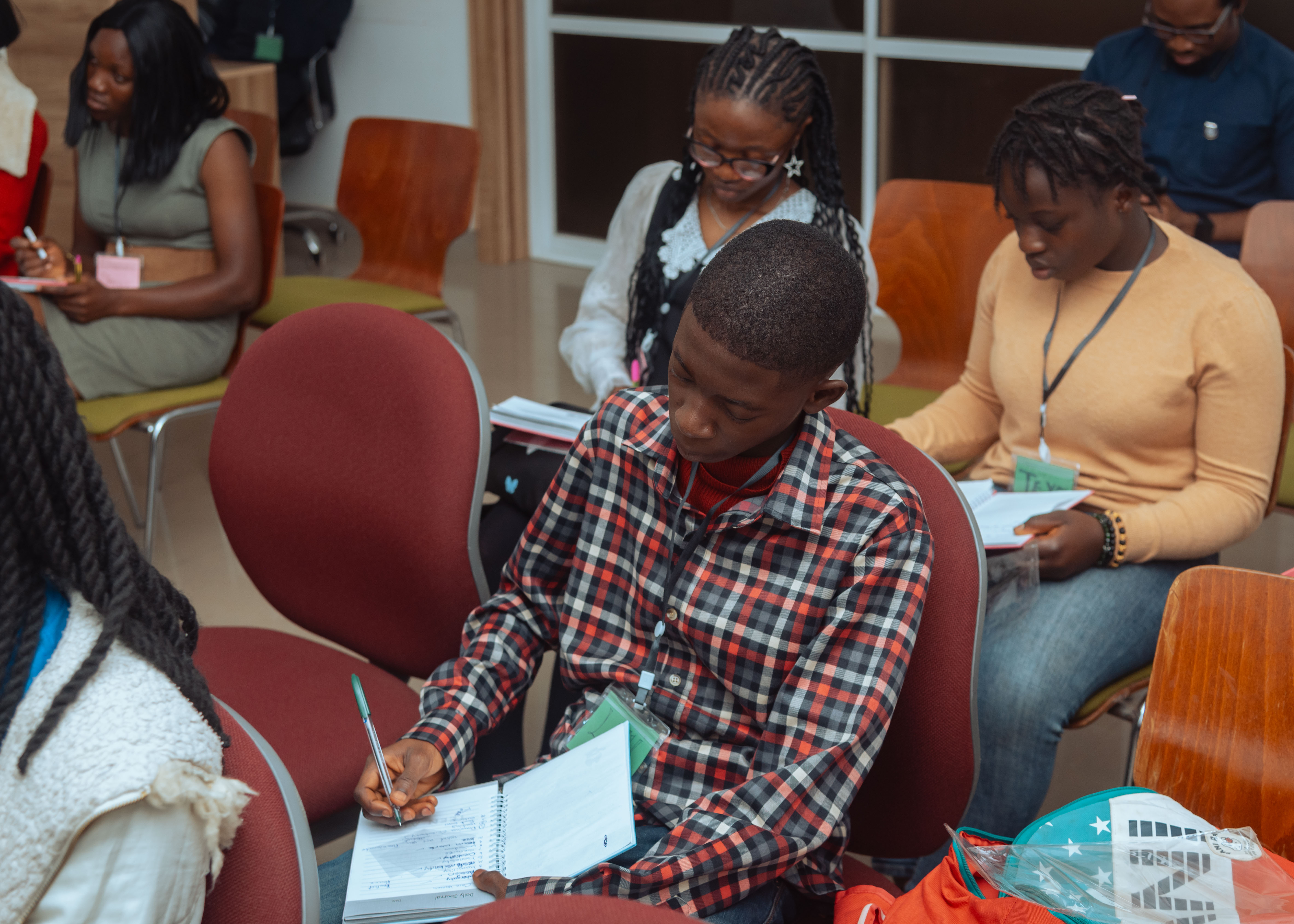 Teens engaged in focused learning